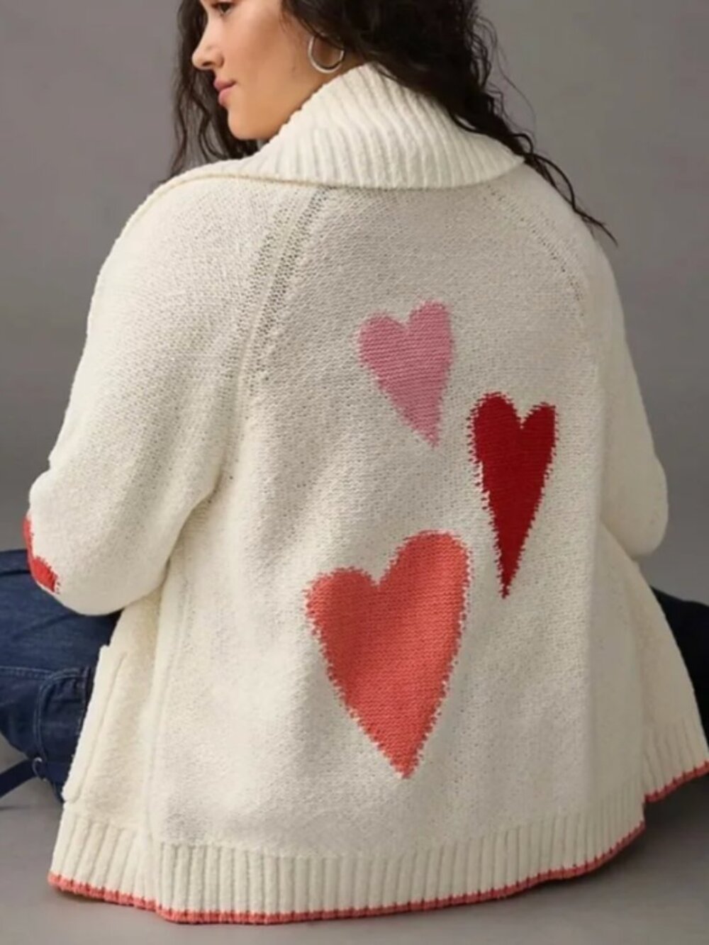 Maeve Anthropologie Hearts Cardigan Sweater